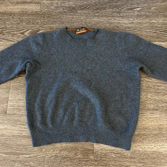 Loro Piana 100% Cashmere Sweater Gray Size 52 (*Shrunk* to XS/S) Cropped Fit - Picture 4 of 13